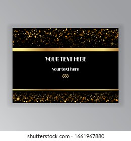 Art Deco page template, retro style for web and print, geometric retro pattern design with golden lines. Modern design for menu or flyer, luxury gentle twenties style