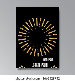 Plantilla de página Art Déco, estilo retro para web e impresión, diseño de patrones geométricos retro con líneas doradas. Diseño moderno para menús o volantes, estilo lujoso y suave de los años 20