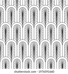 Art deco palmette pattern design, art deco floral pattern design, seamless art deco background