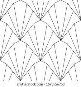 Art Deco pattern. Black and white background