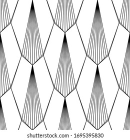 Art Deco pattern. Black and white background