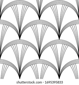 Art Deco pattern. Black and white background