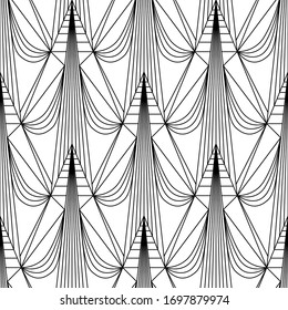 Art Deco pattern. Black and white background