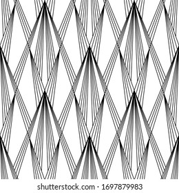 Art Deco pattern. Black and white background