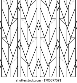 Art Deco pattern. Black and white background