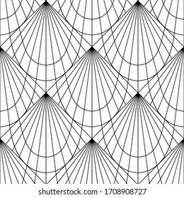 Art Deco pattern. Black and white background