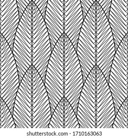 Art Deco pattern. Black and white background