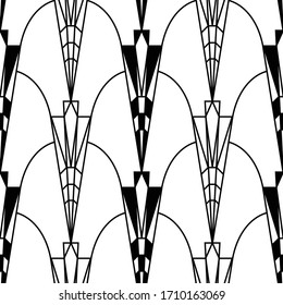 Art-Deco-Muster. schwarz-weißer Hintergrund
