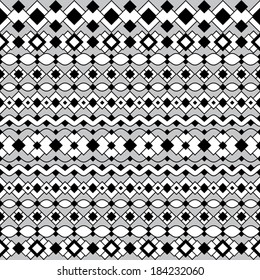 Art Deco Pattern black and white repeats seamlessly. Use as an entire pattern or as individual borders.