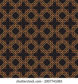 Das Art-Déco-Muster wird auf dunkelblauem Hintergrund dargestellt. Art Deco geometrische nahtlose Textur.