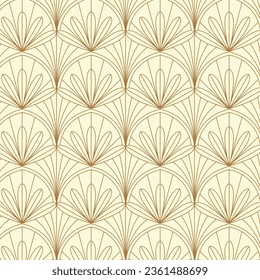 Art-Deco-Design. abstrakter geometrischer goldener Hintergrund. Art deco Hochzeit, geometrische Muster, geometrische Ornamente, Linearstil. luxuriöse Einrichtung. nahtlose Muster. Vektorgrafik.