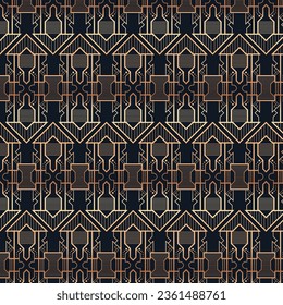 Diseño Art Decó. fondo dorado geométrico abstracto. Boda Art Déco, patrón geométrico, ornamento geométrico, estilo lineal. decoración lujosa. patrones impecables. ilustración vectorial.