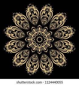 Art deco pattern of floral elements. seamless pattern. Vector illustration. Mandala design for printing, presentation, textile industry.