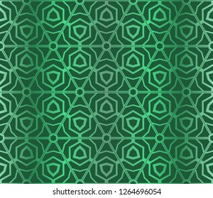 Art Deco Pattern Of Geometric Elements. Seamless Pattern. Vector Illustration. Design For Printing, Presentation, Textile Industry. Glowing Color