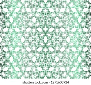 Art Deco Pattern Of Geometric Elements. Seamless Pattern. Vector Illustration. Design For Printing, Presentation, Textile Industry. Glowing Color