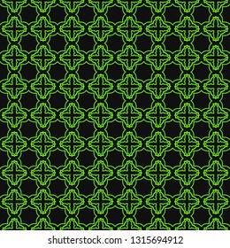 Art Deco Pattern Of Geometric Elements. Seamless Pattern. Vector Illustration. Design For Printing, Presentation, Textile Industry. green black color.