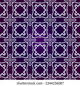 Art Deco Pattern Of Geometric Elements. Seamless Pattern. Vector Illustration. Design For Printing, Presentation, Textile Industry. Purple white color.