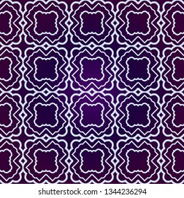 Art Deco Pattern Of Geometric Elements. Seamless Pattern. Vector Illustration. Design For Printing, Presentation, Textile Industry. Purple white color.