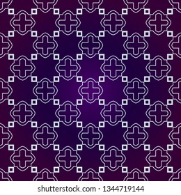Art Deco Pattern Of Geometric Elements. Seamless Pattern. Vector Illustration. Design For Printing, Presentation, Textile Industry. Purple white color.