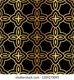 Art Deco Pattern Of Geometric Elements. Seamless Pattern. Vector Illustration. Design For Printing, Presentation, Textile Industry.