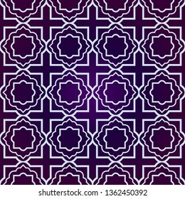 Art Deco Pattern Of Geometric Elements. Seamless Pattern. Vector Illustration. Design For Printing, Presentation, Textile Industry. Purple white color.