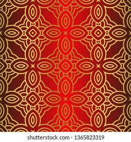 Art Deco Pattern Of Geometric Elements. Seamless Pattern. Vector Illustration. Design For Printing, Presentation, Textile Industry.