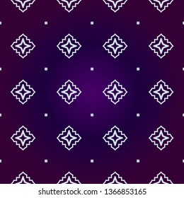 Art Deco Pattern Of Geometric Elements. Seamless Pattern. Vector Illustration. Design For Printing, Presentation, Textile Industry. Purple white color.