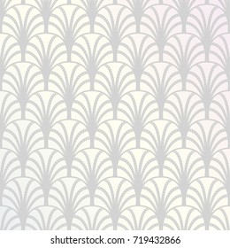 Art Deco Pattern. Geometric Floral decorative texture. Vector Leaves stylish background. Abstract sea shell illustration.