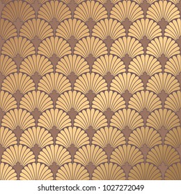 Art-Deco-Muster. Goldener Hintergrund. Minimalistisches geometrisches Design. Vektorliniendesign. Motive aus den 1920-30er Jahren. Luxus-Vintage-Illustration