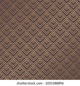 Art Deco Pattern. Golden background. Minimalistic geometric design. Vector line design. 1920-30s motifs. Luxury vintage illustration