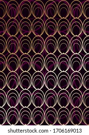 Art Deco Pattern, Repeating Background 1920s Style, Copper Gradient