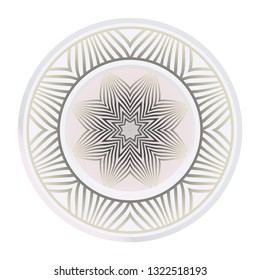 Art Deco Pattern Of Round Floral Mandala. Vector Illustration. Design For Printing, Presentation, Textile Industry.