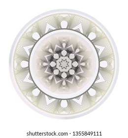 Art Deco Pattern Of Round Floral Mandala. Vector Illustration. Design For Printing, Presentation, Textile Industry.