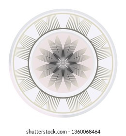 Art Deco Pattern Of Round Floral Mandala. Vector Illustration. Design For Printing, Presentation, Textile Industry.