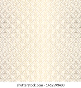 Art Deco Pattern. Seamless black and gold background. Metallic shells or scales lace ornament. Minimalistic geometric design. Vector lines. 1920-30s motifs. Luxury vintage illustration