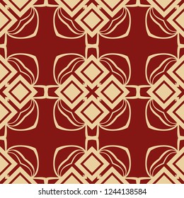 Art Deco Pattern. Seamless colored background. Minimalistic geometric design. Vector line design. 1920-30s motifs. Luxury vintage illustration