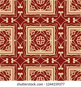 Art Deco Pattern. Seamless colored background. Minimalistic geometric design. Vector line design. 1920-30s motifs. Luxury vintage illustration