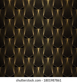 Art-Deco-Muster. Nahtlose goldene und schwarze Hintergrund
