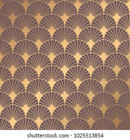 Art Deco Pattern. Seamless golden background. Minimalistic geometric design. Vector line design. 1920-30s motifs. Luxury vintage illustration