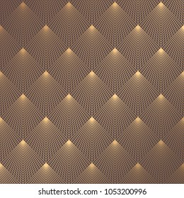 Art Deco Pattern. Seamless golden background. Minimalistic geometric design. Vector line design. 1920-30s motifs. Luxury vintage illustration