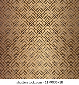 Art Deco Pattern. Seamless golden background. Minimalistic geometric design. Vector line design. 1920-30s motifs. Luxury vintage illustration. Rich texture