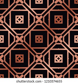Art Deco Pattern. Seamless golden background. Minimalistic geometric design. Vector line design. 1920-30s motifs. Luxury vintage illustration