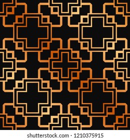 Art Deco Pattern. Seamless golden background. Minimalistic geometric design. Vector line design. 1920-30s motifs. Luxury vintage illustration