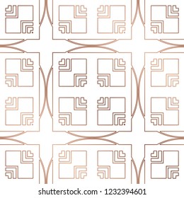Art Deco Pattern. Seamless golden background. Minimalistic geometric design. Vector line design. 1920-30s motifs. Luxury vintage illustration