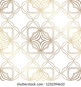 Art Deco Pattern. Seamless golden background. Minimalistic geometric design. Vector line design. 1920-30s motifs. Luxury vintage illustration