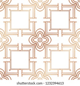 Art Deco Pattern. Seamless golden background. Minimalistic geometric design. Vector line design. 1920-30s motifs. Luxury vintage illustration