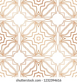 Art Deco Pattern. Seamless golden background. Minimalistic geometric design. Vector line design. 1920-30s motifs. Luxury vintage illustration