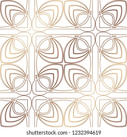 Art Deco Pattern. Seamless golden background. Minimalistic geometric design. Vector line design. 1920-30s motifs. Luxury vintage illustration