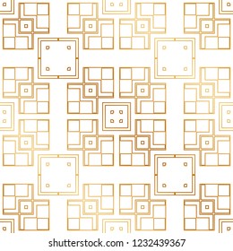 Art Deco Pattern. Seamless golden background. Minimalistic geometric design. Vector line design. 1920-30s motifs. Luxury vintage illustration