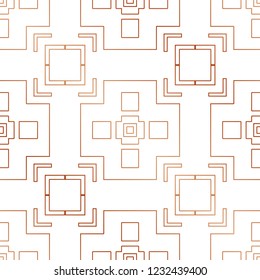 Art Deco Pattern. Seamless golden background. Minimalistic geometric design. Vector line design. 1920-30s motifs. Luxury vintage illustration
